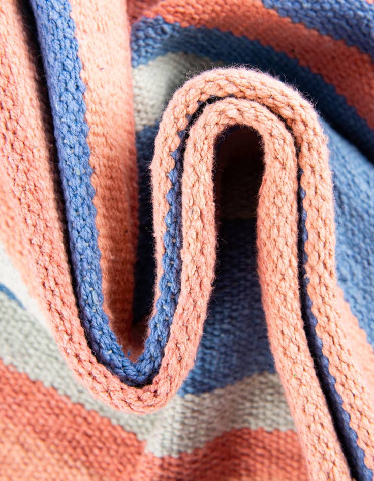 Detail image of  10' x 10'  Hand Woven Flatweave Cotton Dhurrie Square Rug