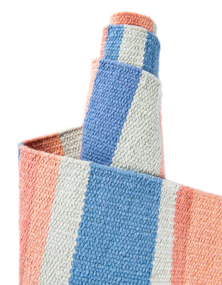 Detail image of  10' x 10'  Hand Woven Flatweave Cotton Dhurrie Square Rug