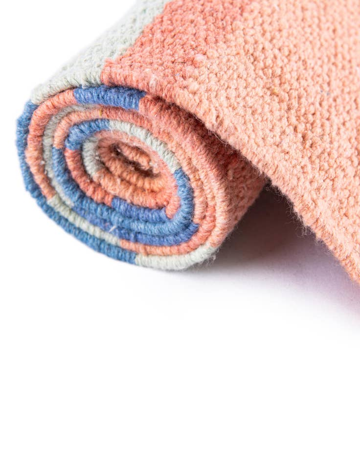 Detail image of  10' x 10'  Hand Woven Flatweave Cotton Dhurrie Square Rug