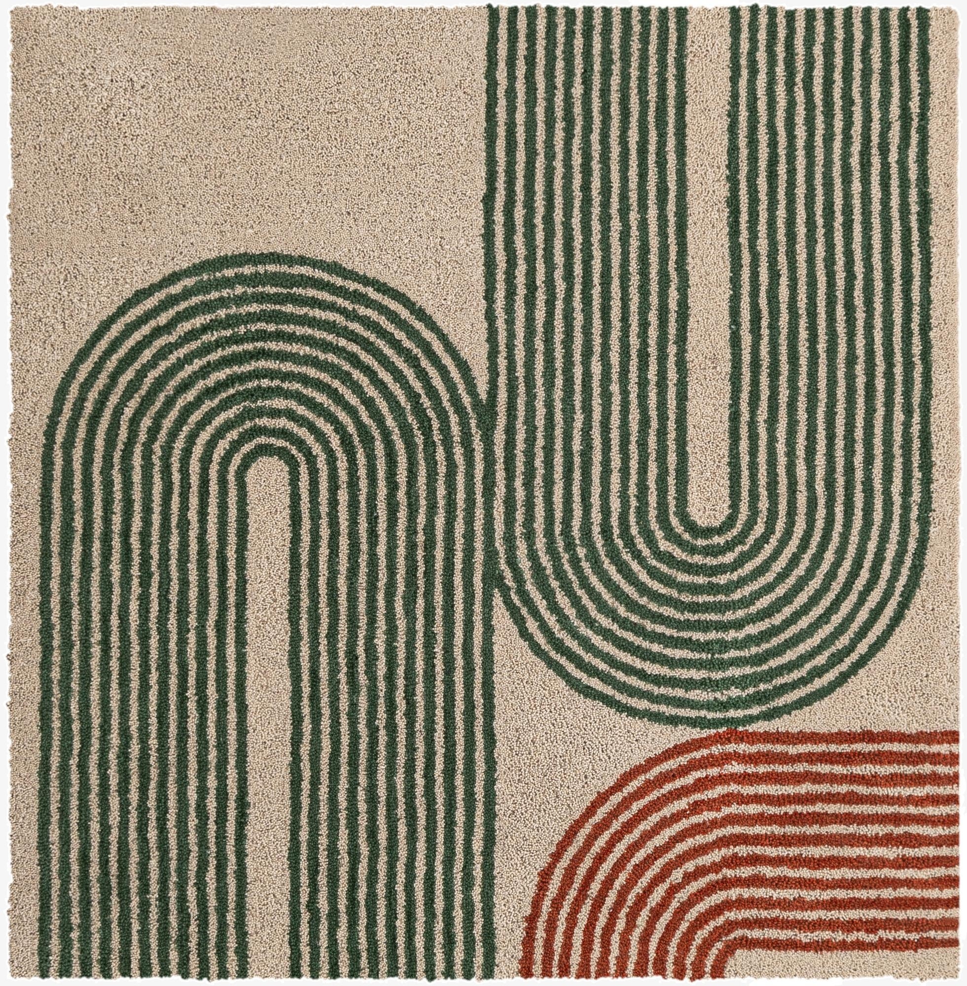  8' x 8' Handtufted Wool Square Rug