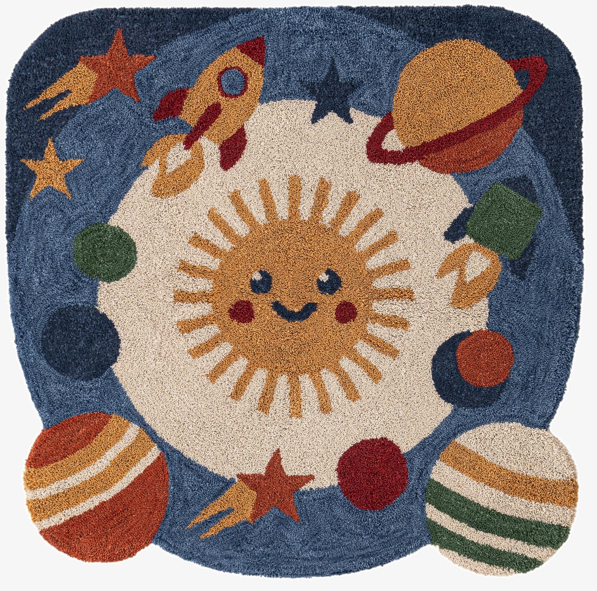  8' x 8' Handtufted Wool Square Rug