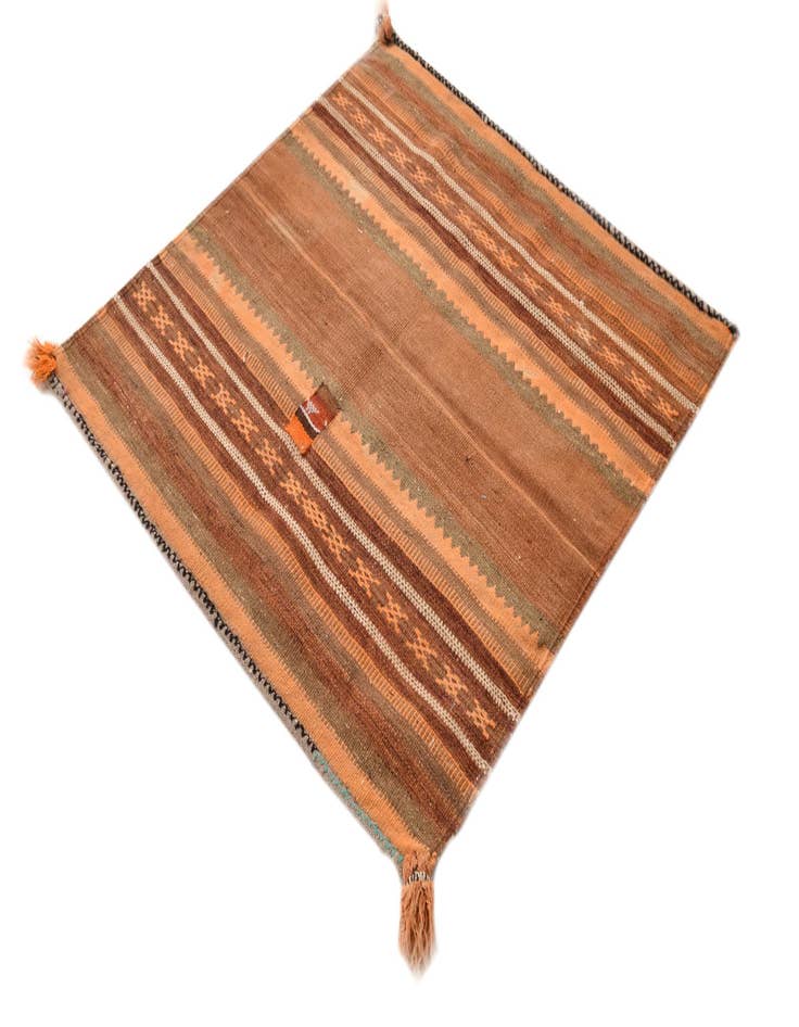 Detail image of  3' 5 x 3' 7  Hand Woven Kilim Fars Wool Square Rug