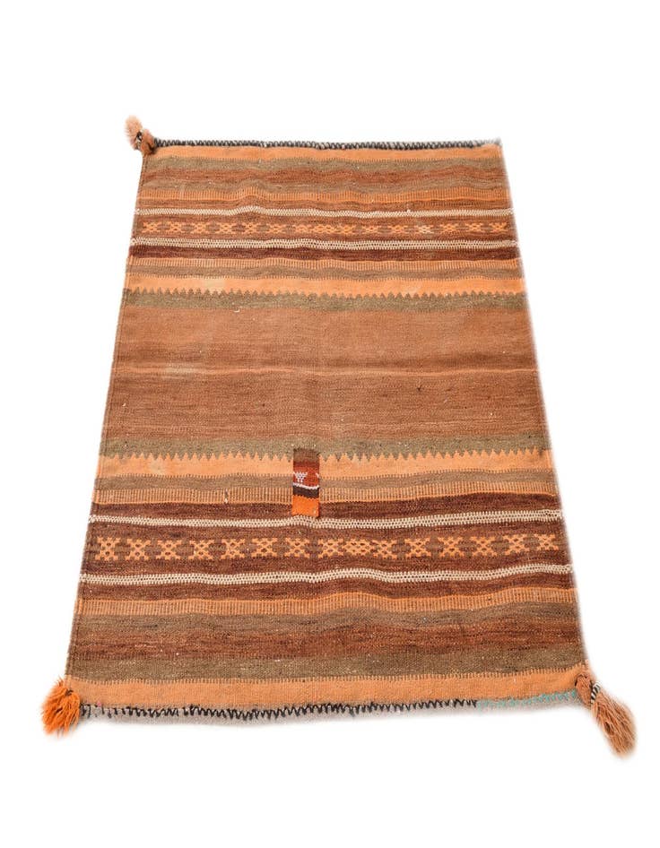 Detail image of  3' 5 x 3' 7  Hand Woven Kilim Fars Wool Square Rug