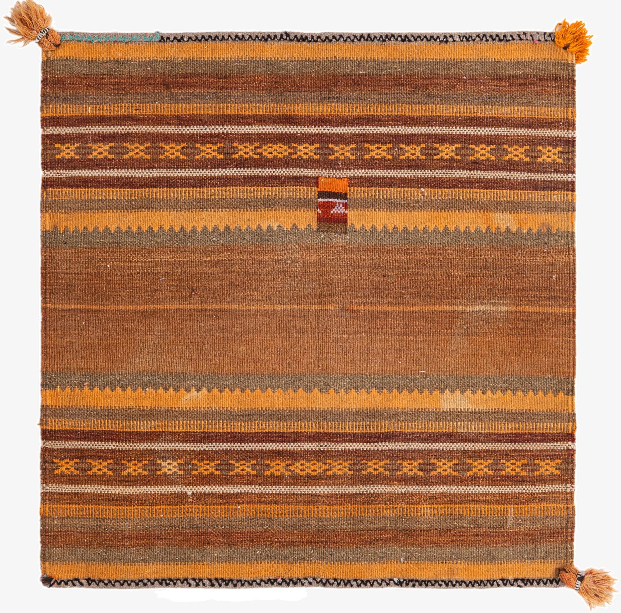  3' 5 x 3' 7  Hand Woven Kilim Fars Wool Square Rug
