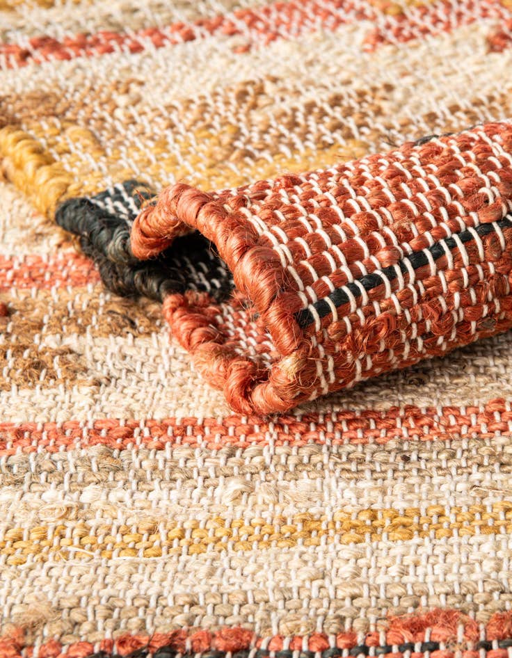 Detail image of  7' 10 x 7' 10  Hand Woven Kilim Jute Square Rug
