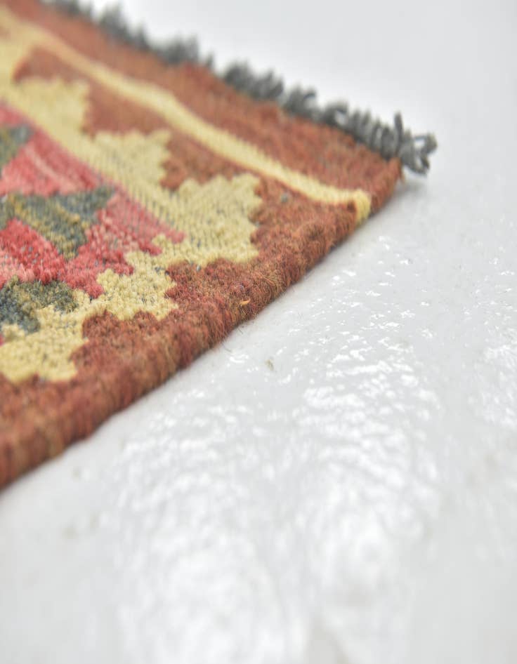 Detail image of  3' 2 x 3' 7  Hand Woven Kilim Maymana Wool Square Rug