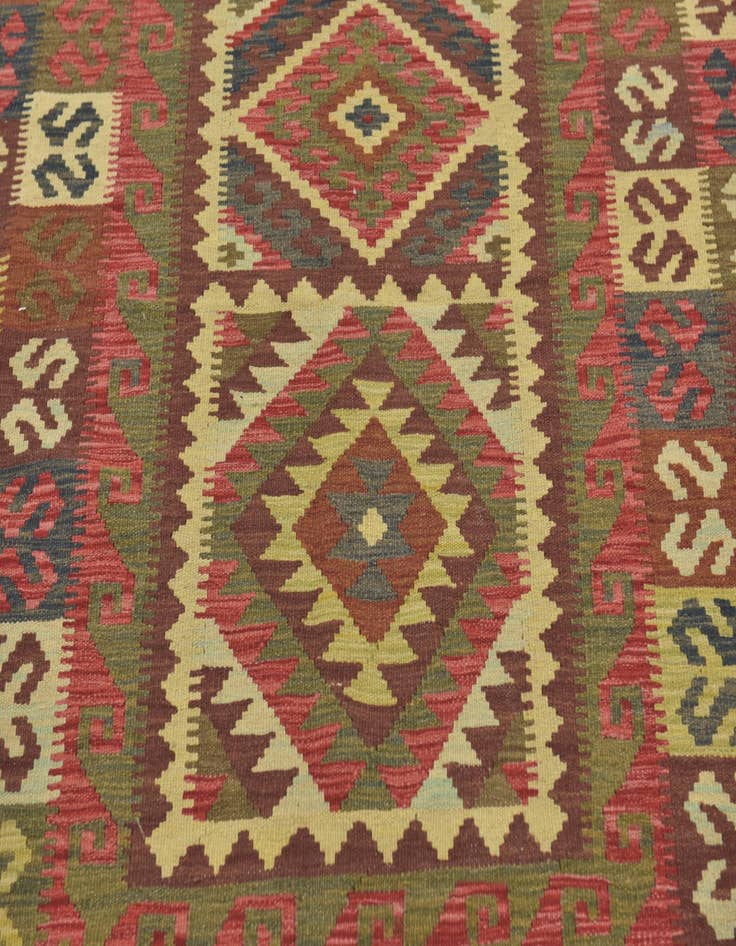Detail image of  5' 4 x 6' 10  Hand Woven Kilim Maymana Wool Square Rug