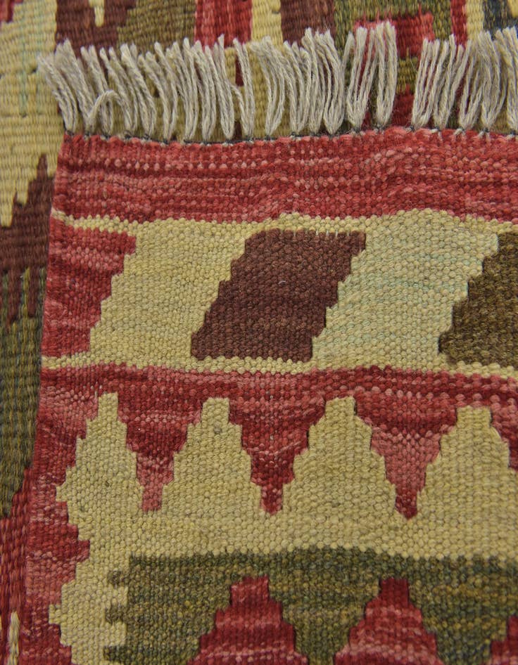 Detail image of  5' 4 x 6' 10  Hand Woven Kilim Maymana Wool Square Rug