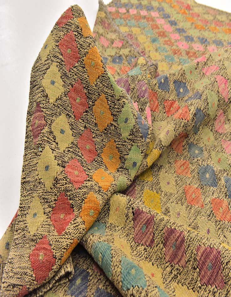 Detail image of  7' x 8'  Hand Woven Kilim Modern Wool Square Rug