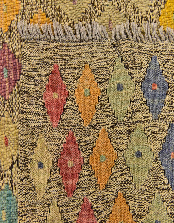 Detail image of  7' x 8'  Hand Woven Kilim Modern Wool Square Rug