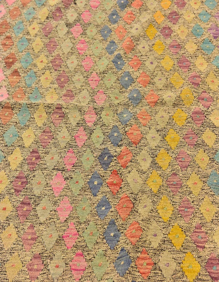 Detail image of  7' x 8'  Hand Woven Kilim Modern Wool Square Rug