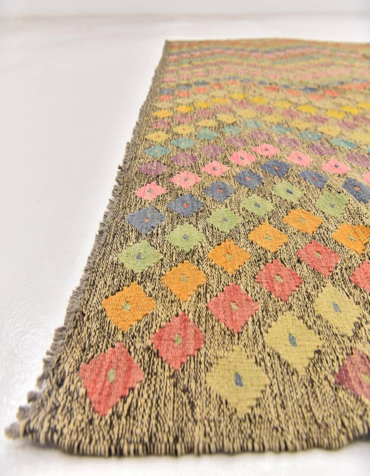 Detail image of  7' x 8'  Hand Woven Kilim Modern Wool Square Rug