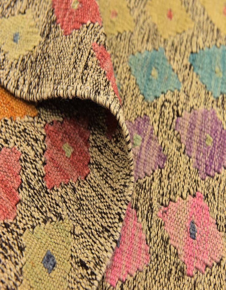 Detail image of  7' x 8'  Hand Woven Kilim Modern Wool Square Rug