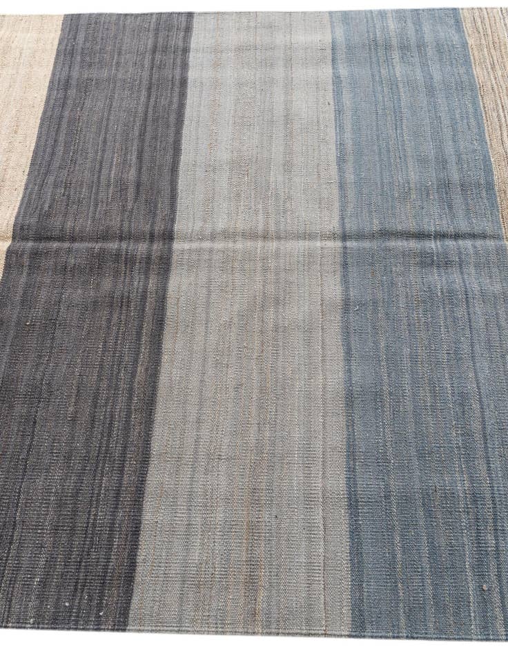 Detail image of  4' 6 x 4' 8  Hand Woven Kilim Modern Wool Square Rug