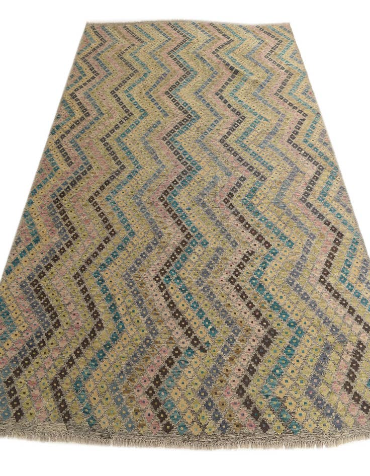 Detail image of  9' x 9' 5  Hand Woven Kilim Modern Wool Square Rug