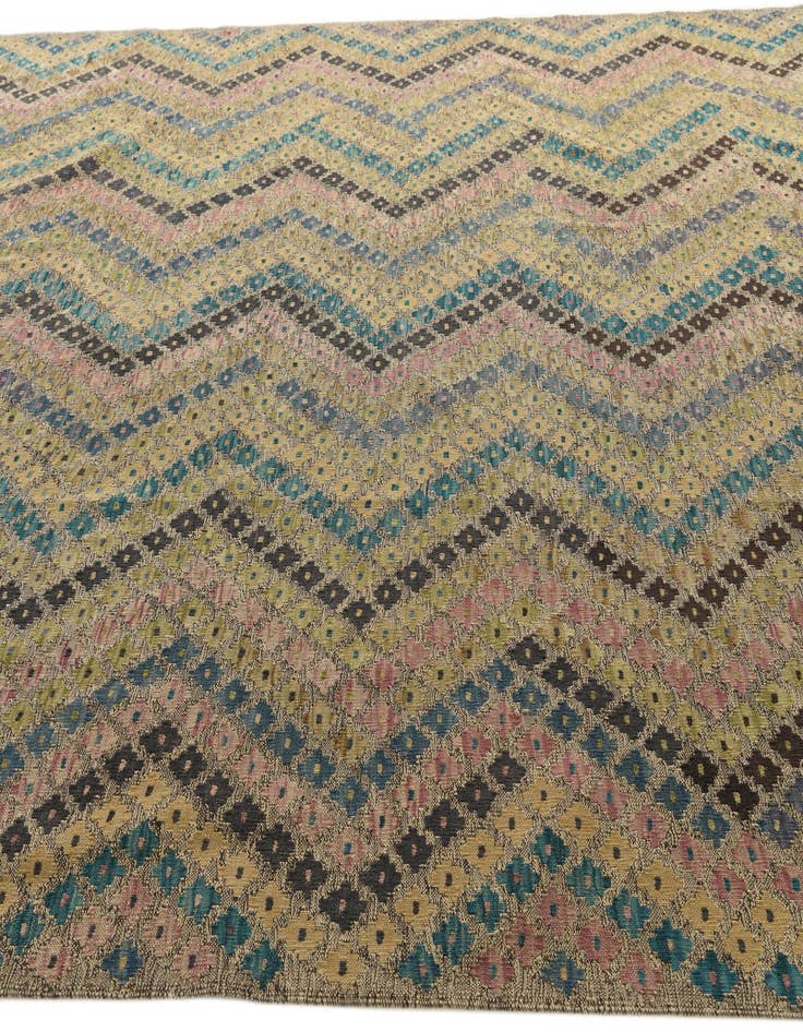 Detail image of  9' x 9' 5  Hand Woven Kilim Modern Wool Square Rug