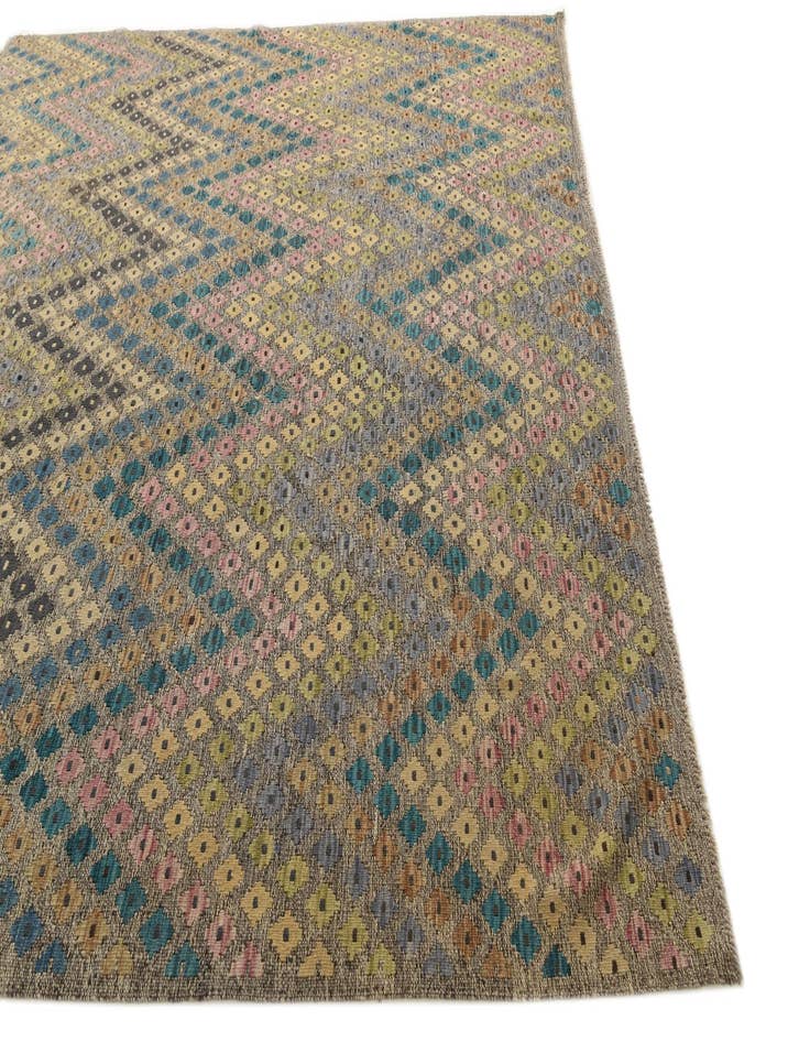 Detail image of  9' 1 x 9' 6  Hand Woven Kilim Modern Wool Square Rug