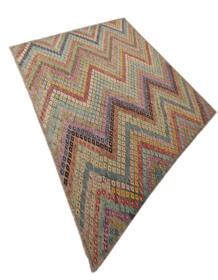 Detail image of 8' 10 x 9' 5 Hand Woven Kilim Modern Wool Square Rug