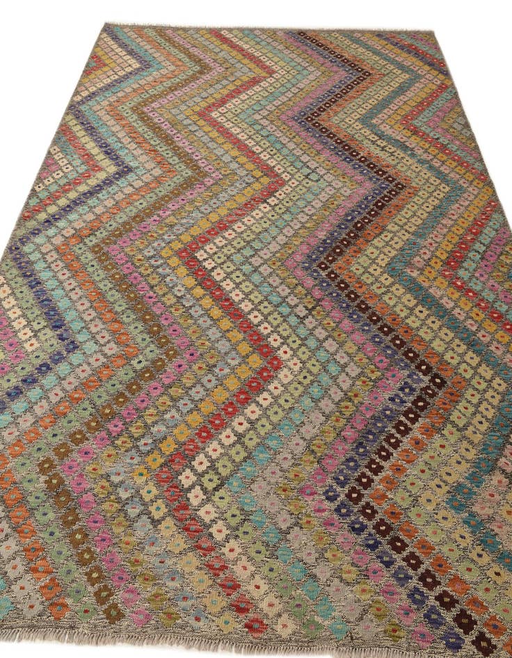 Detail image of 8' 10 x 9' 5 Hand Woven Kilim Modern Wool Square Rug