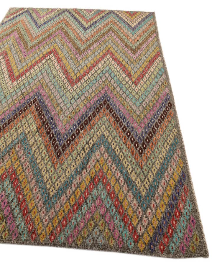 Detail image of 8' 10 x 9' 5 Hand Woven Kilim Modern Wool Square Rug