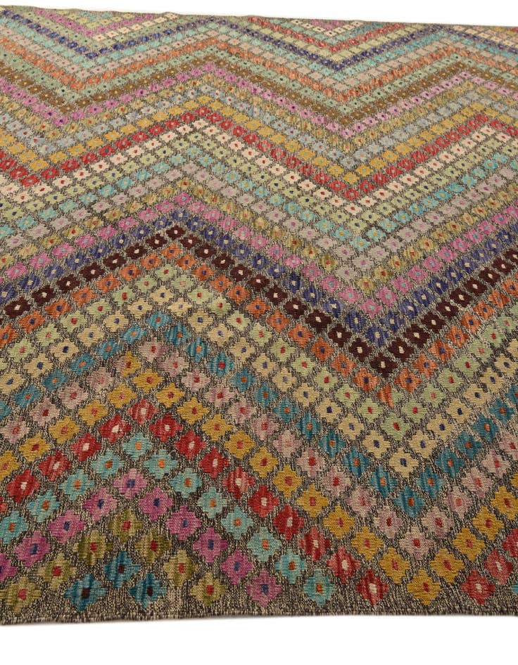 Detail image of 8' 10 x 9' 5 Hand Woven Kilim Modern Wool Square Rug
