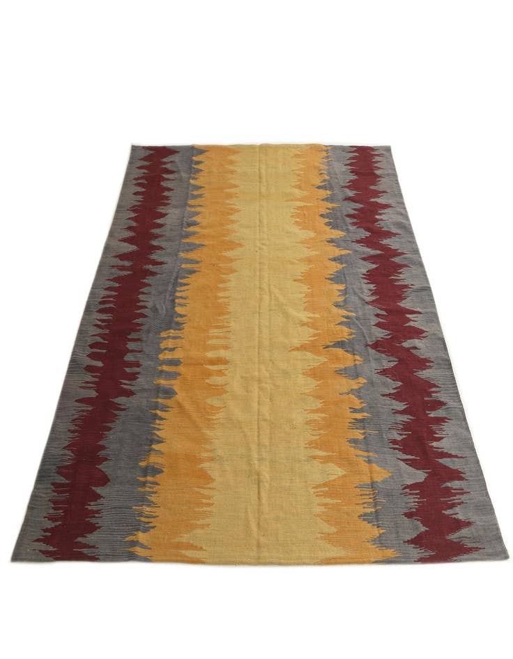 Detail image of  7' 1 x 7' 1  Hand Woven Kilim Modern Wool Square Rug