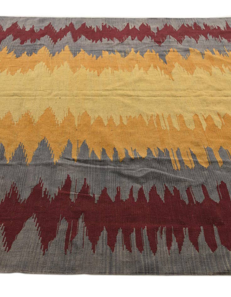 Detail image of  7' 1 x 7' 1  Hand Woven Kilim Modern Wool Square Rug