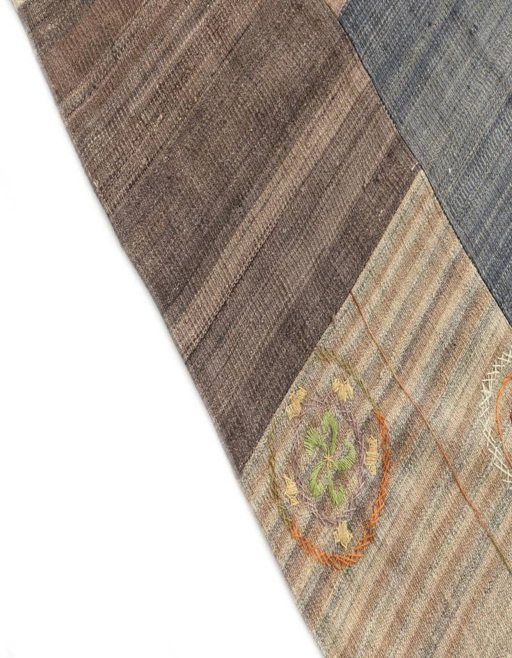 Detail image of  7' x 8' 1  Hand Woven Kilim Patchwork Wool Square Rug