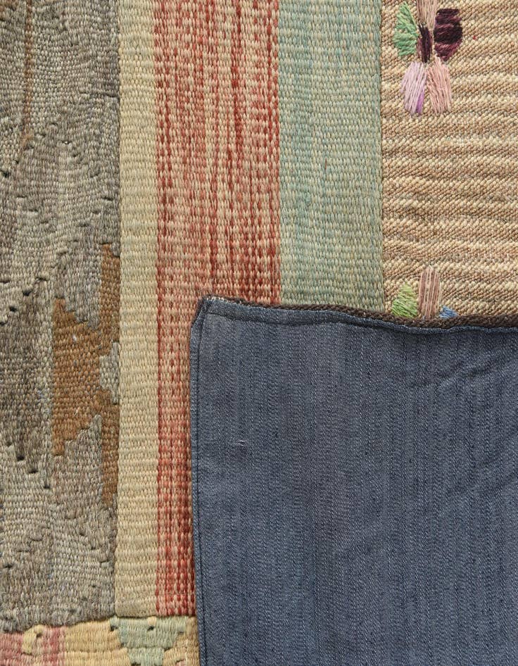 Detail image of  7' x 8' 1  Hand Woven Kilim Patchwork Wool Square Rug