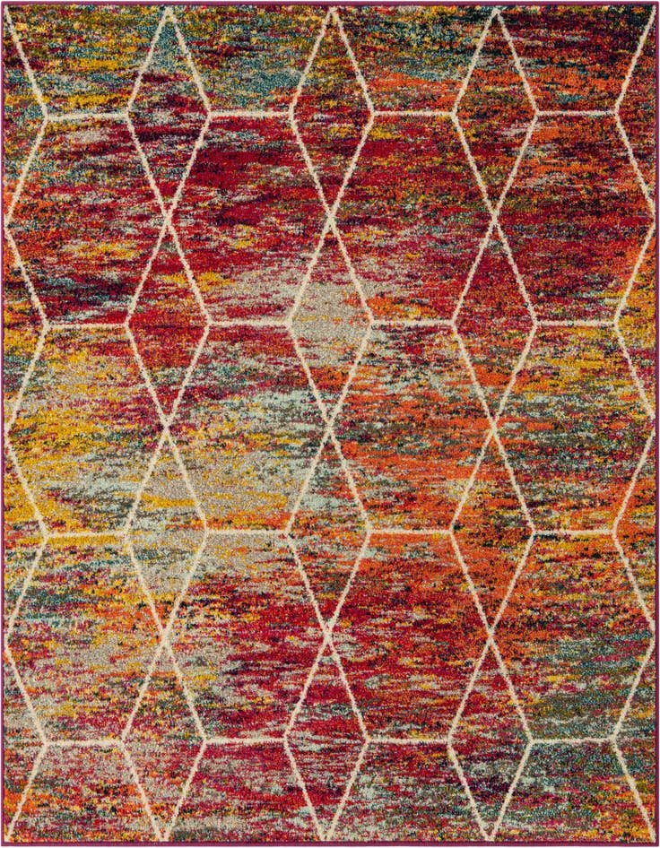 Detail image of  6' x 6' Lattice Frieze Square Rug