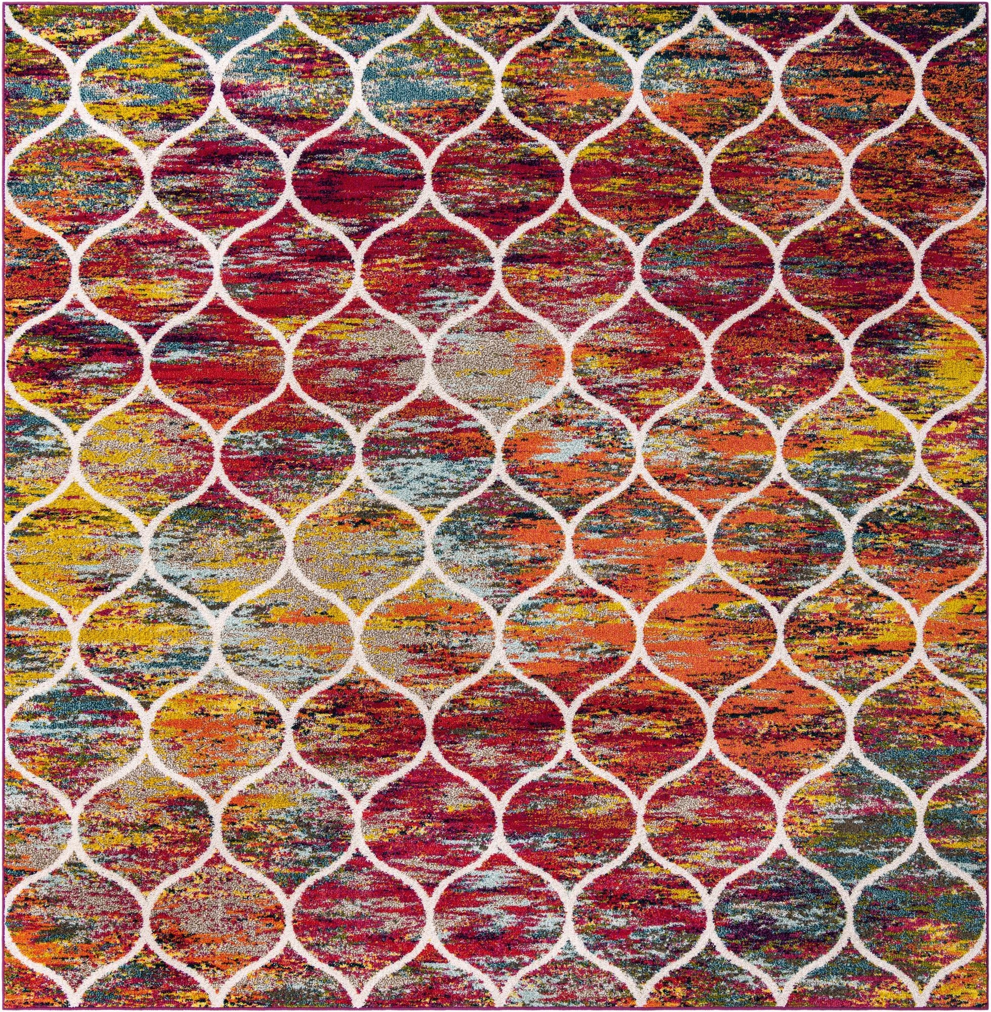  10' x 10' Lattice Frieze Square Rug