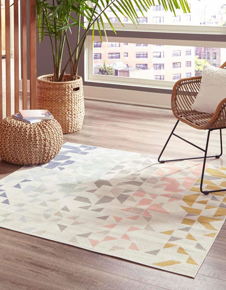 Multicolor 8' x 8' Lotus Square Rug | Rugs.com