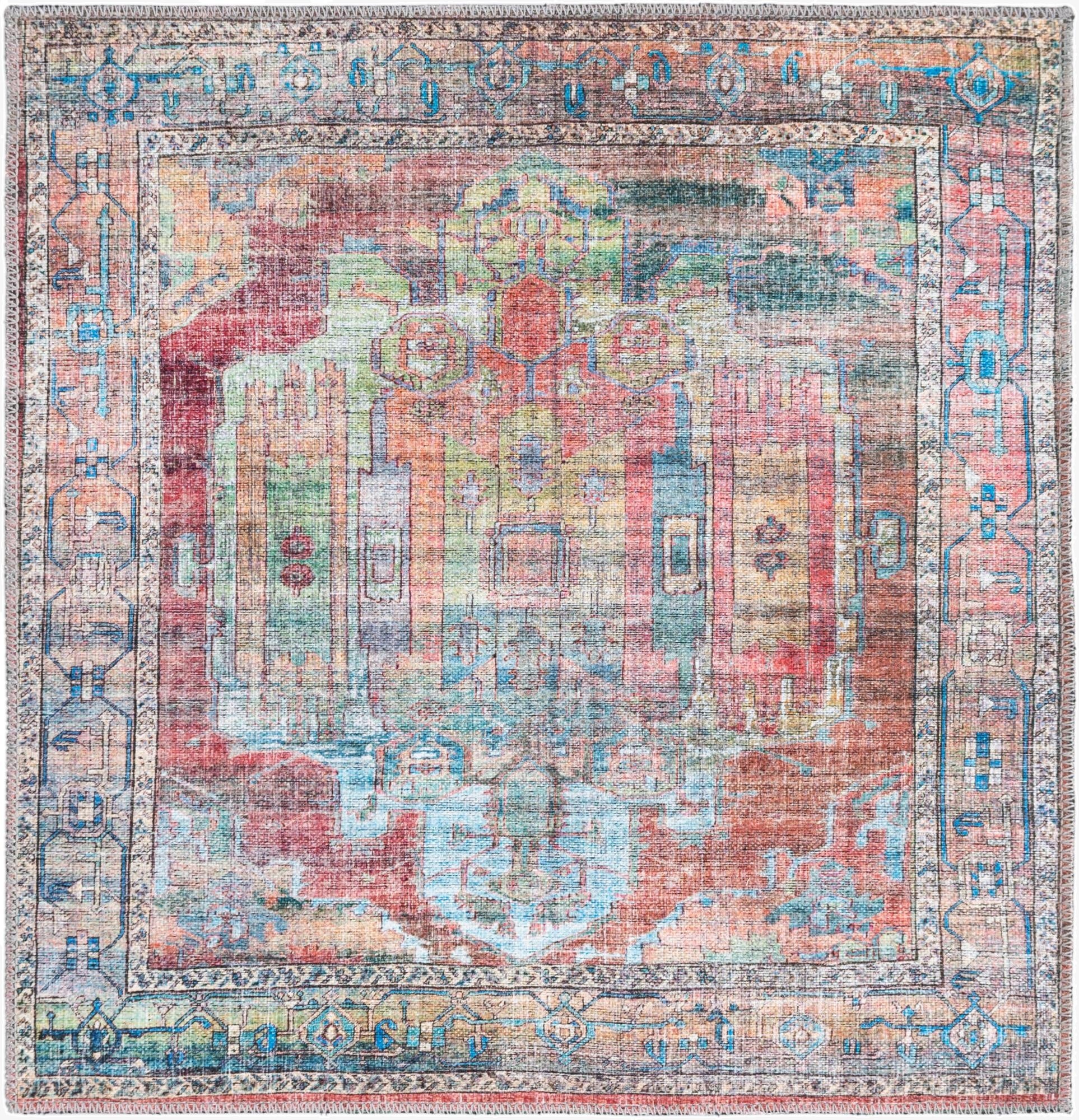  3' 3 x 3' 3  Washable Maahru Square Rug