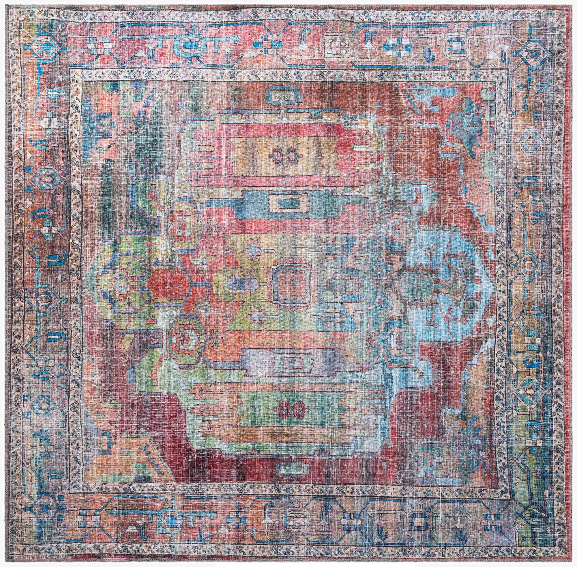  7' 3 x 7' 3  Washable Maahru Square Rug