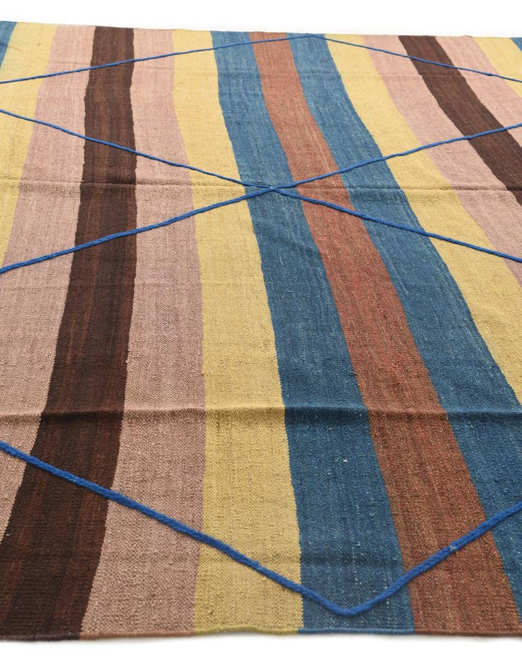 Detail image of  11' x 12' 3  Hand Knotted Moroccan Wool Square Rug