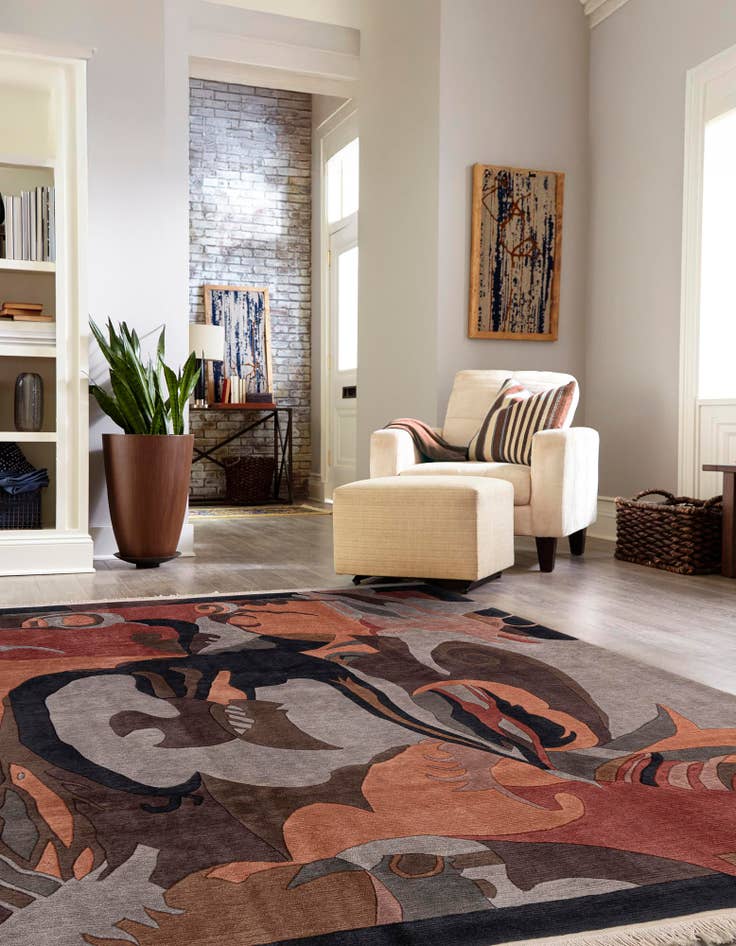 Detail image of  8' 2 x 8' 5  Hand Knotted Nepal Square Rug