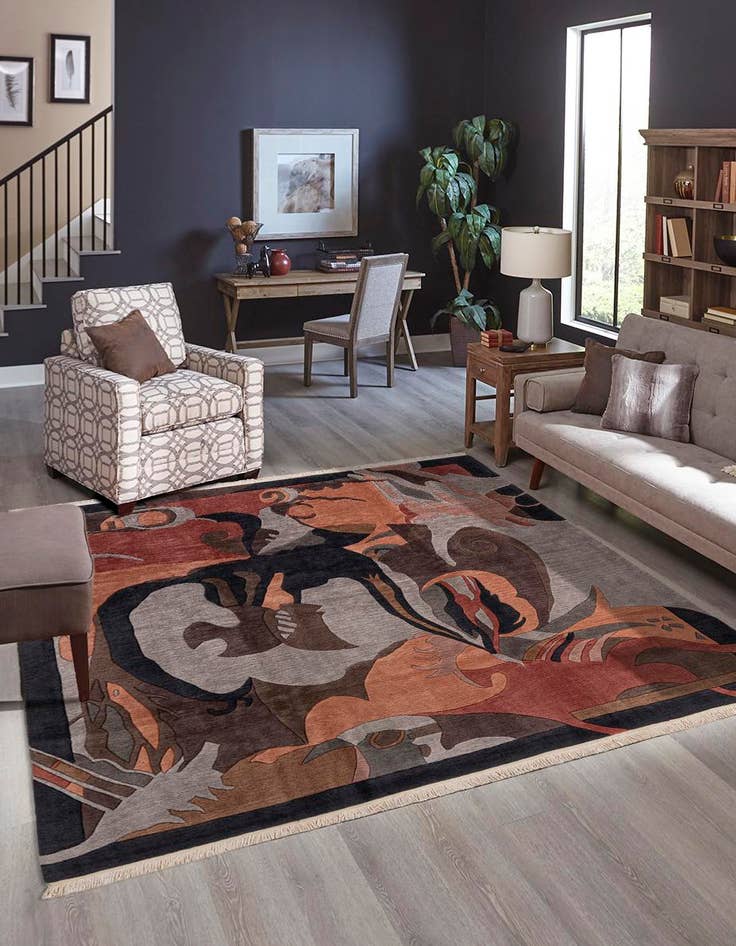 Detail image of  8' 2 x 8' 5  Hand Knotted Nepal Square Rug