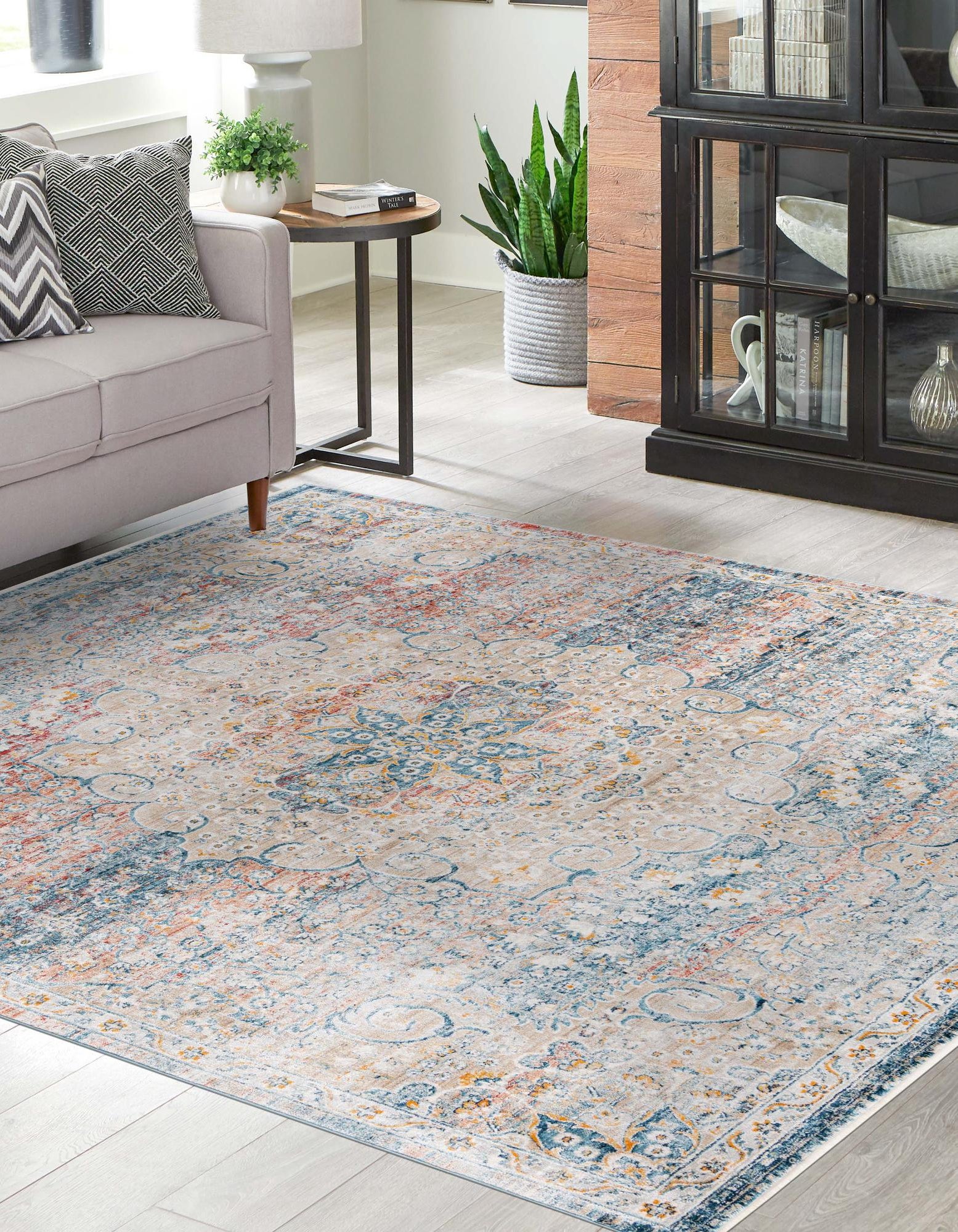 Multicolor 8' x 8' Newport Square Rug | Rugs.com
