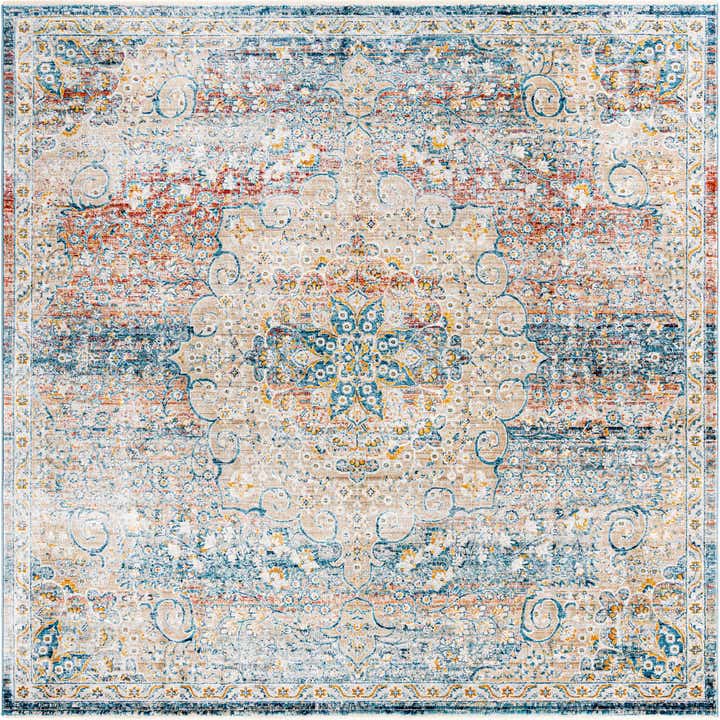 Multicolor 8' x 8' Newport Square Rug | Rugs.com