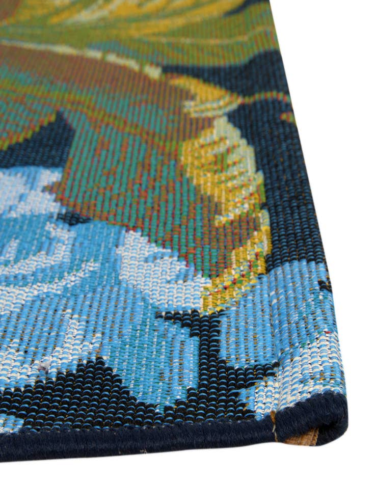 Detail image of  10' x 10'  Washable Botanical Indoor / Outdoor Square Rug