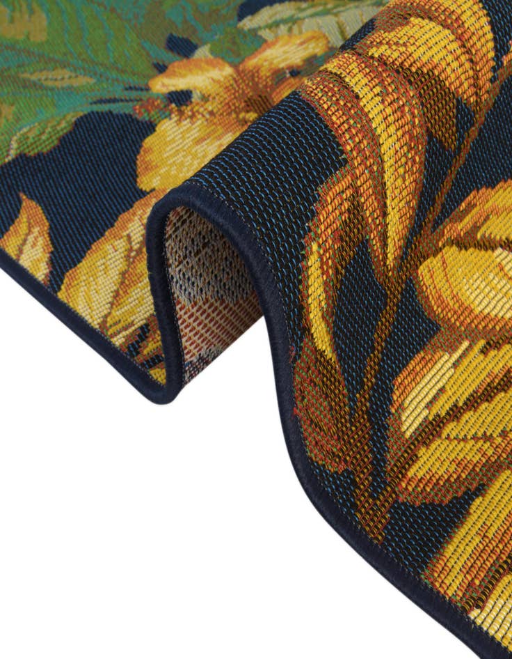 Detail image of  10' x 10'  Washable Botanical Indoor / Outdoor Square Rug