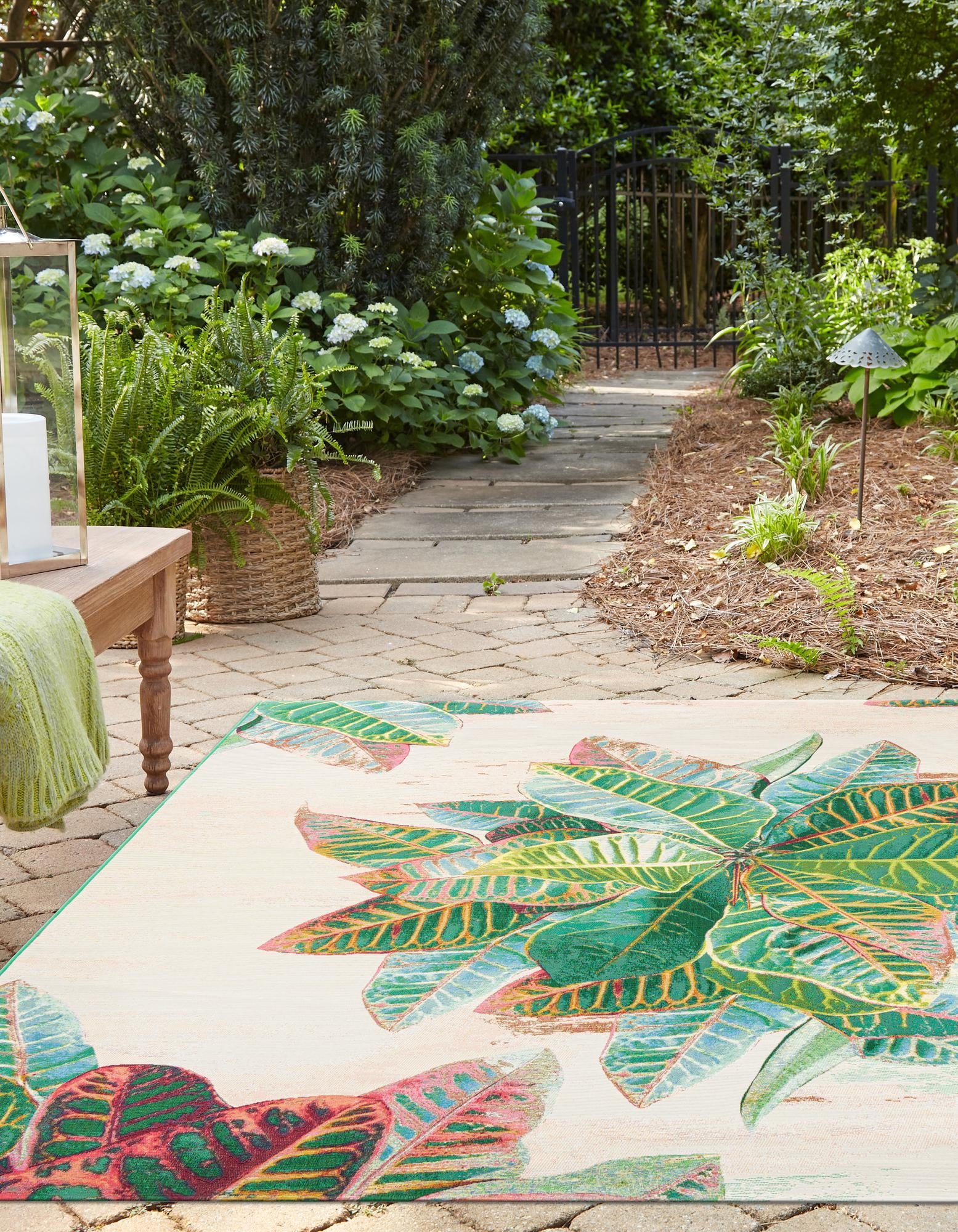Multicolor 10' x 10' Botanical Indoor / Outdoor Square Rug | Rugs.com