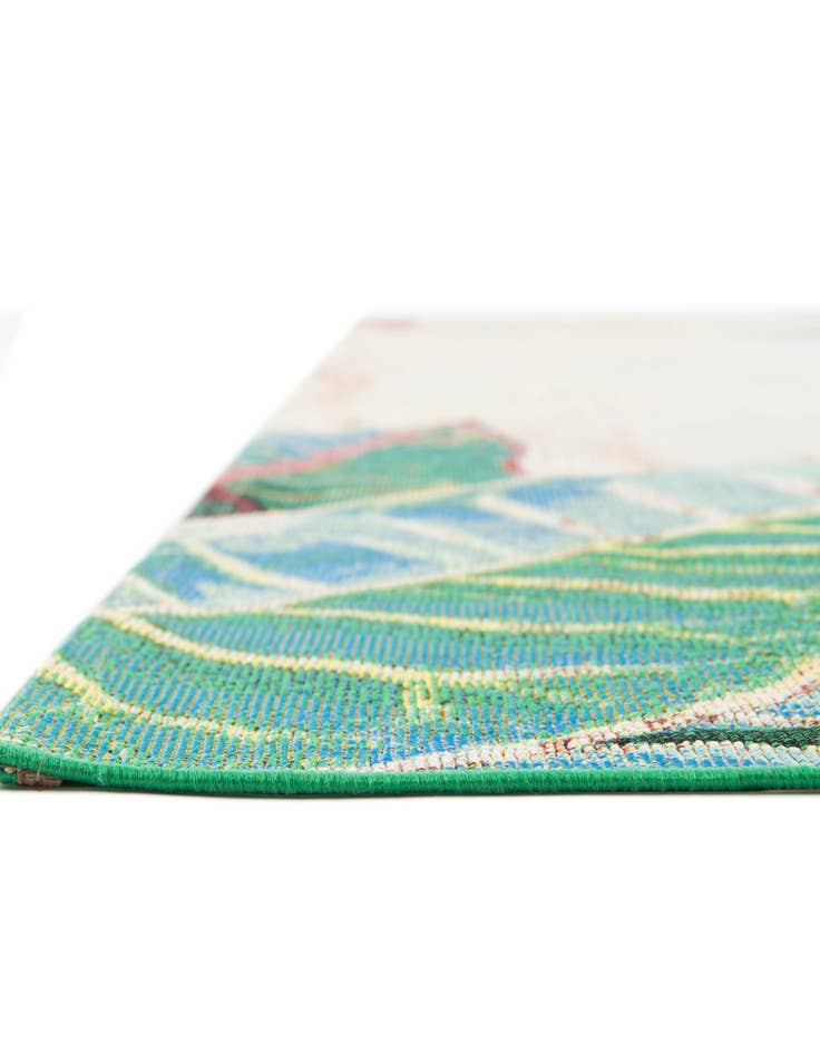 Detail image of  10' x 10'  Washable Botanical Indoor / Outdoor Square Rug