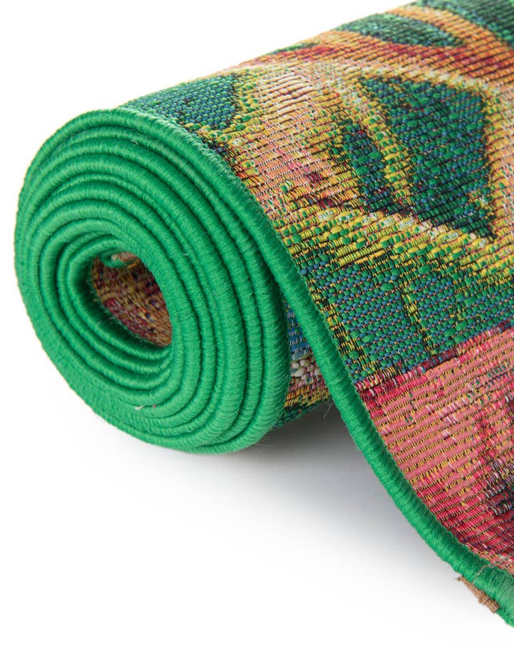 Detail image of  10' x 10'  Washable Botanical Indoor / Outdoor Square Rug