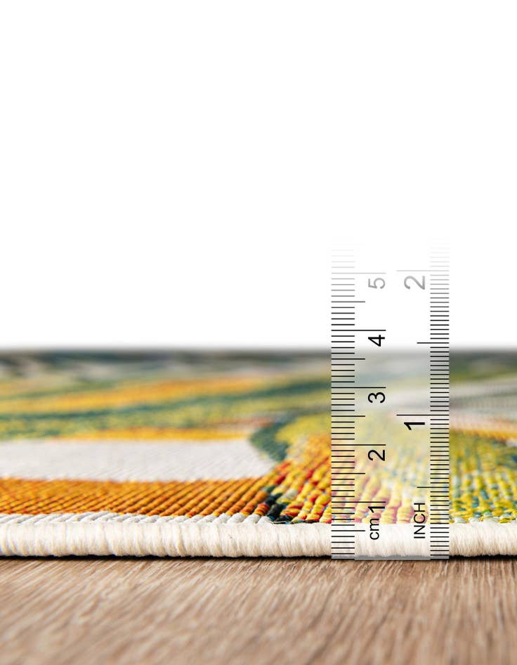 Detail image of  6' x 6'  Washable Botanical Indoor / Outdoor Square Rug