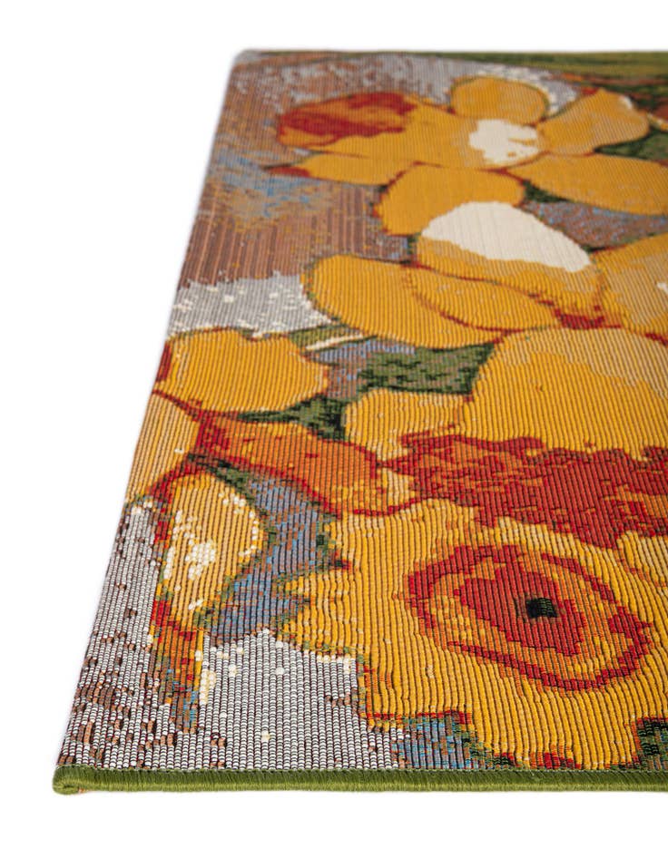 Detail image of  7' 10 x 7' 10  Washable Botanical Indoor / Outdoor Square Rug
