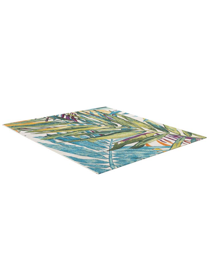 Detail image of  6' x 6'  Washable Botanical Indoor / Outdoor Square Rug