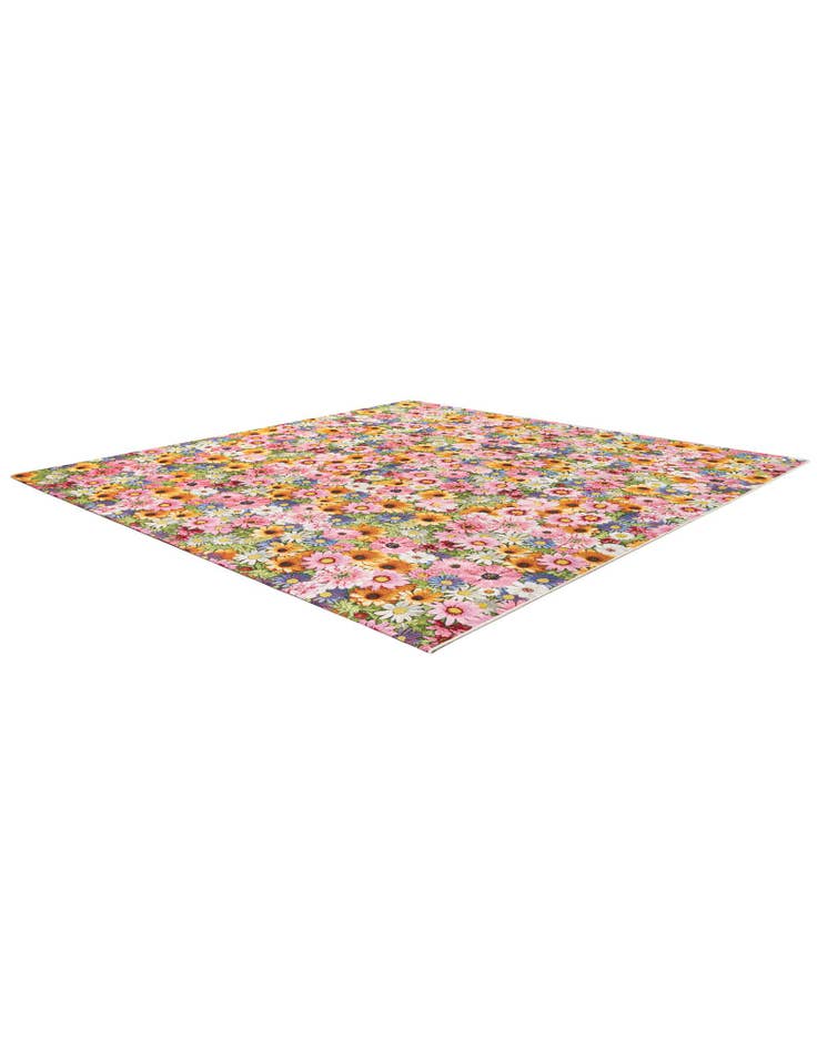 Detail image of  10' x 10'  Washable Botanical Indoor / Outdoor Square Rug