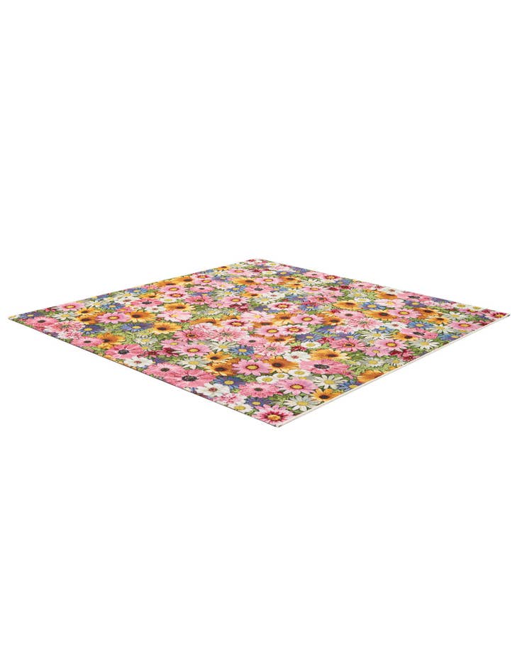 Detail image of  6' x 6'  Washable Botanical Indoor / Outdoor Square Rug