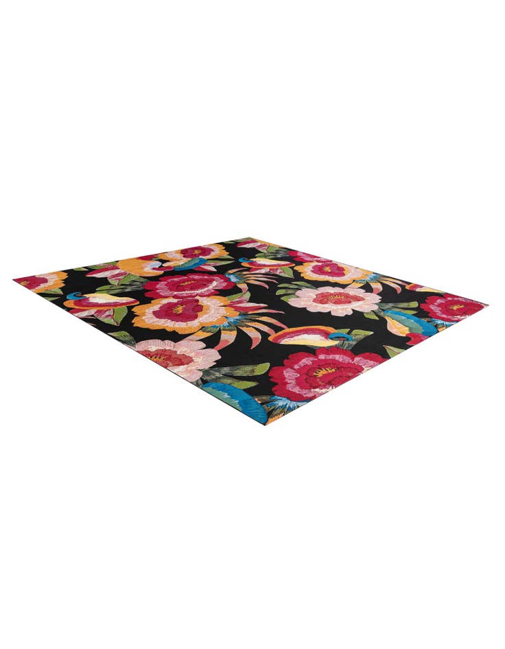 Detail image of  10' x 10'  Washable Botanical Indoor / Outdoor Square Rug